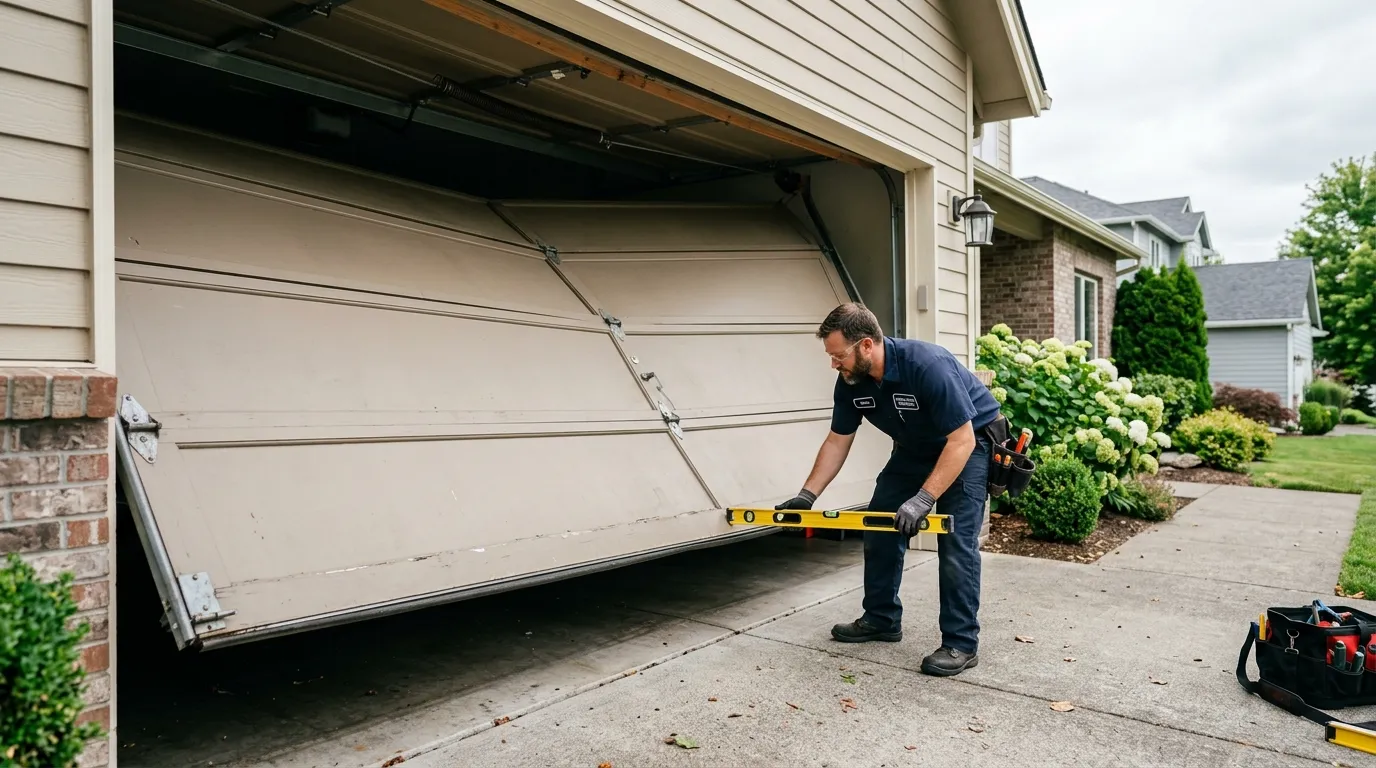 Off-Track Door Repair for Champion Heights Homes in Warren
